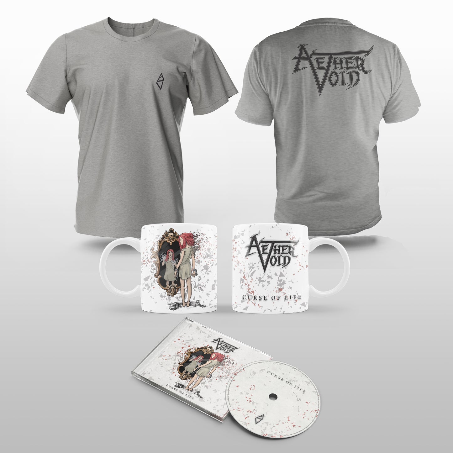 AETHER VOID - [BUNDLE]: Symbol & Logo T-Shirt + Curse of Life [CD] & Mug